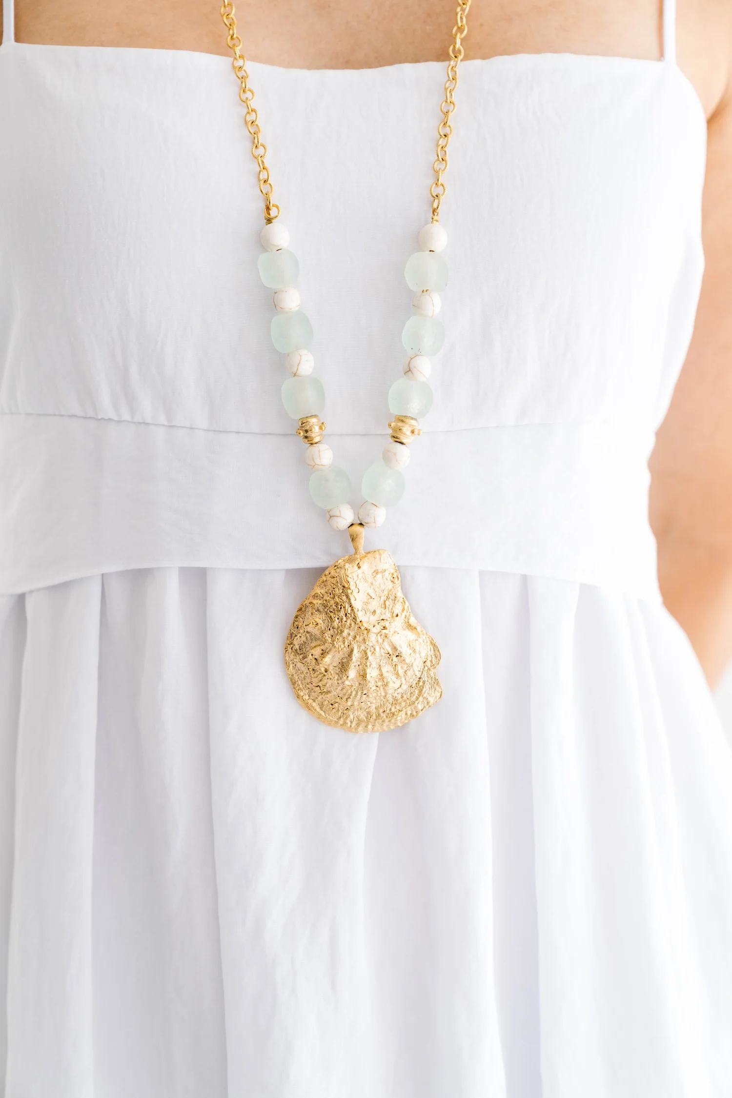 Long Oyster and Pearl Necklace - Image 3