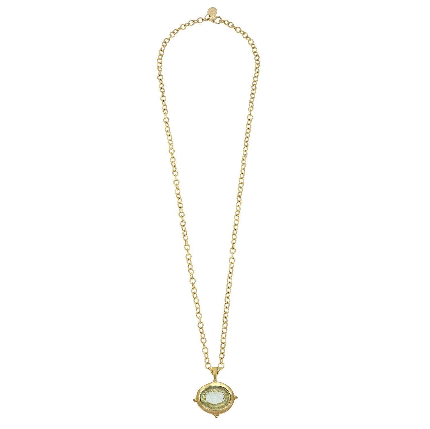 Long Venetian Glass Intaglio Necklace - Image 3