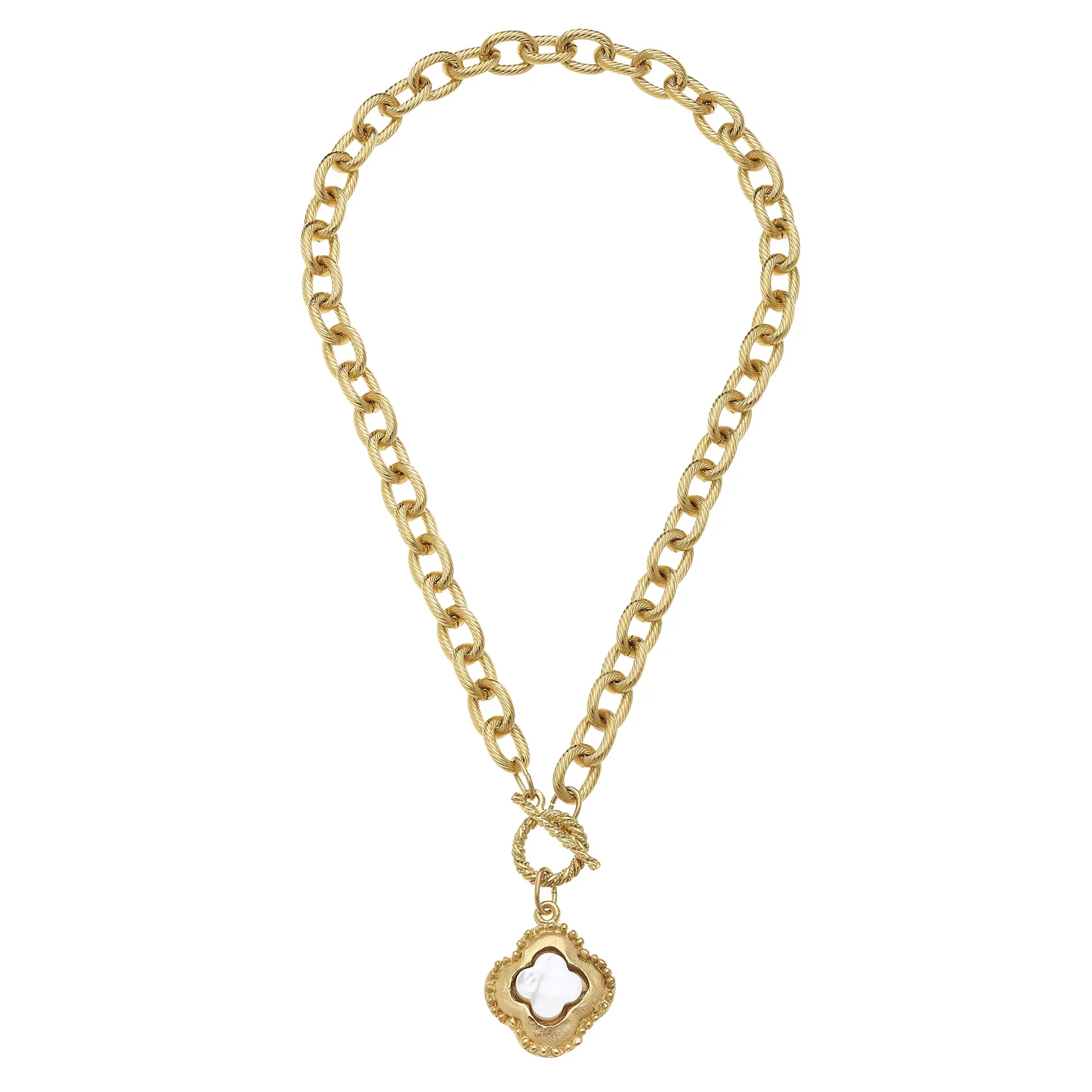 Camellia Clover Toggle Necklace