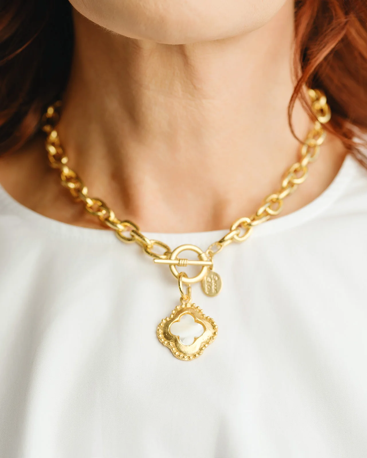 Camellia Clover Toggle Necklace - Image 3