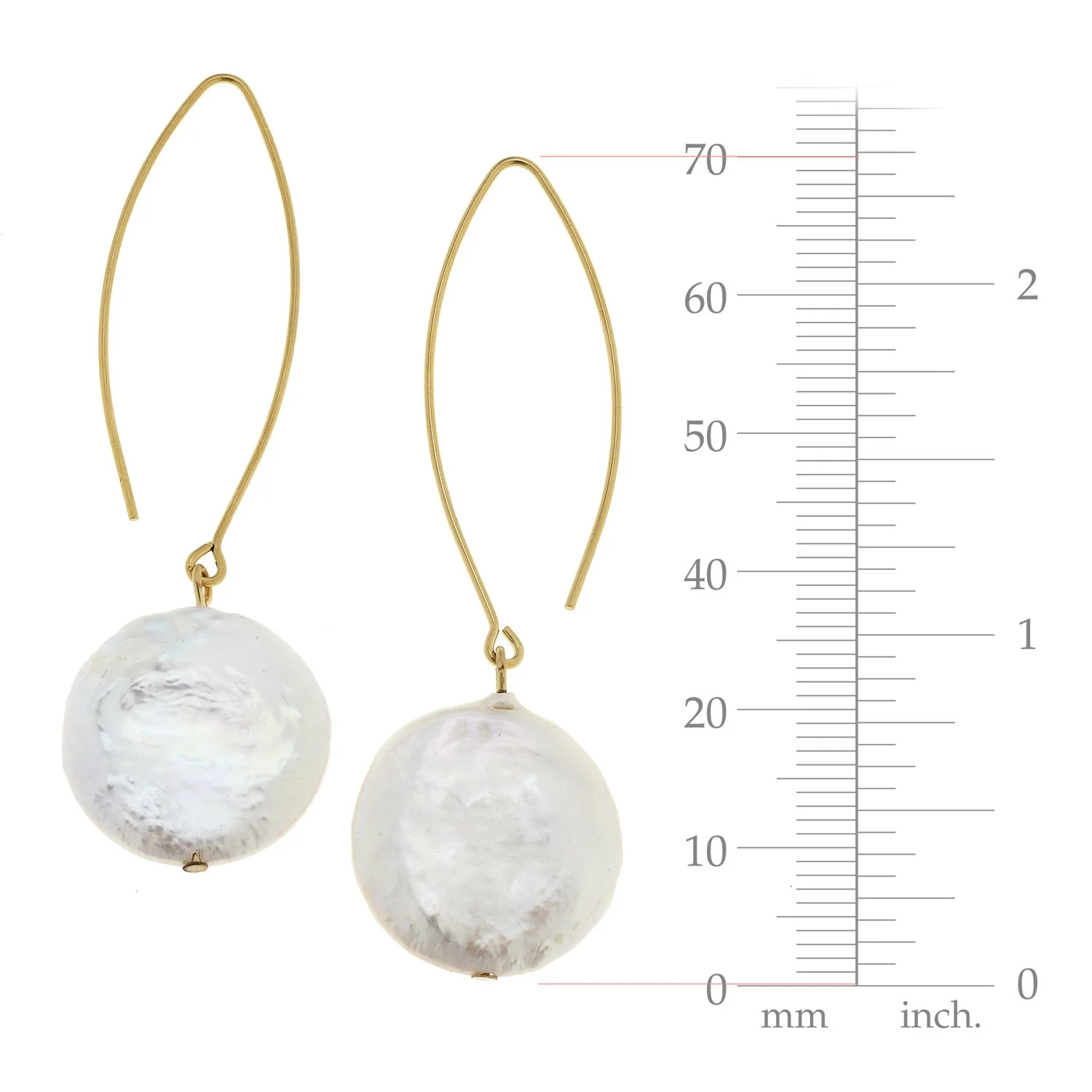 Coin Pearl Threader Earrings - Image 4