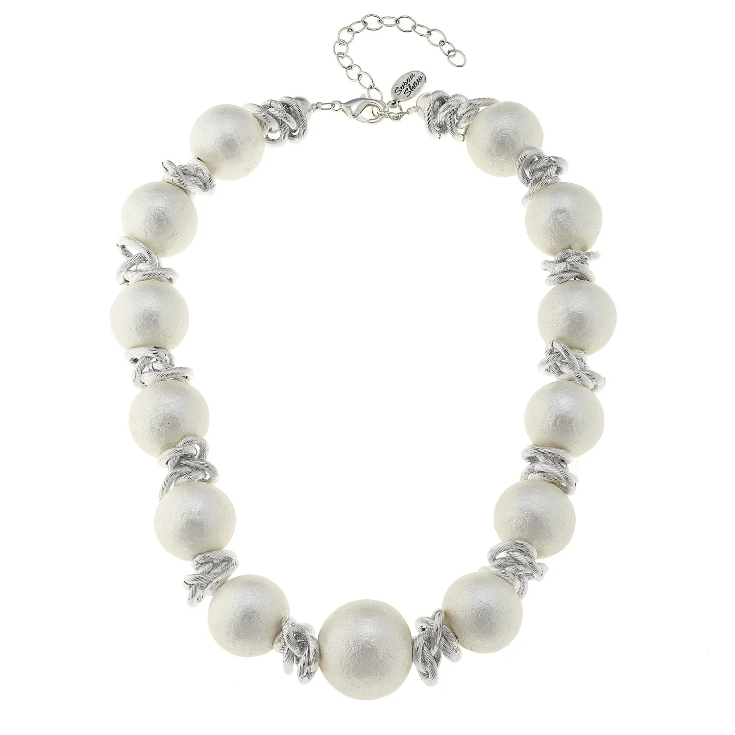 Cotton Pearl Link Necklace - Image 4