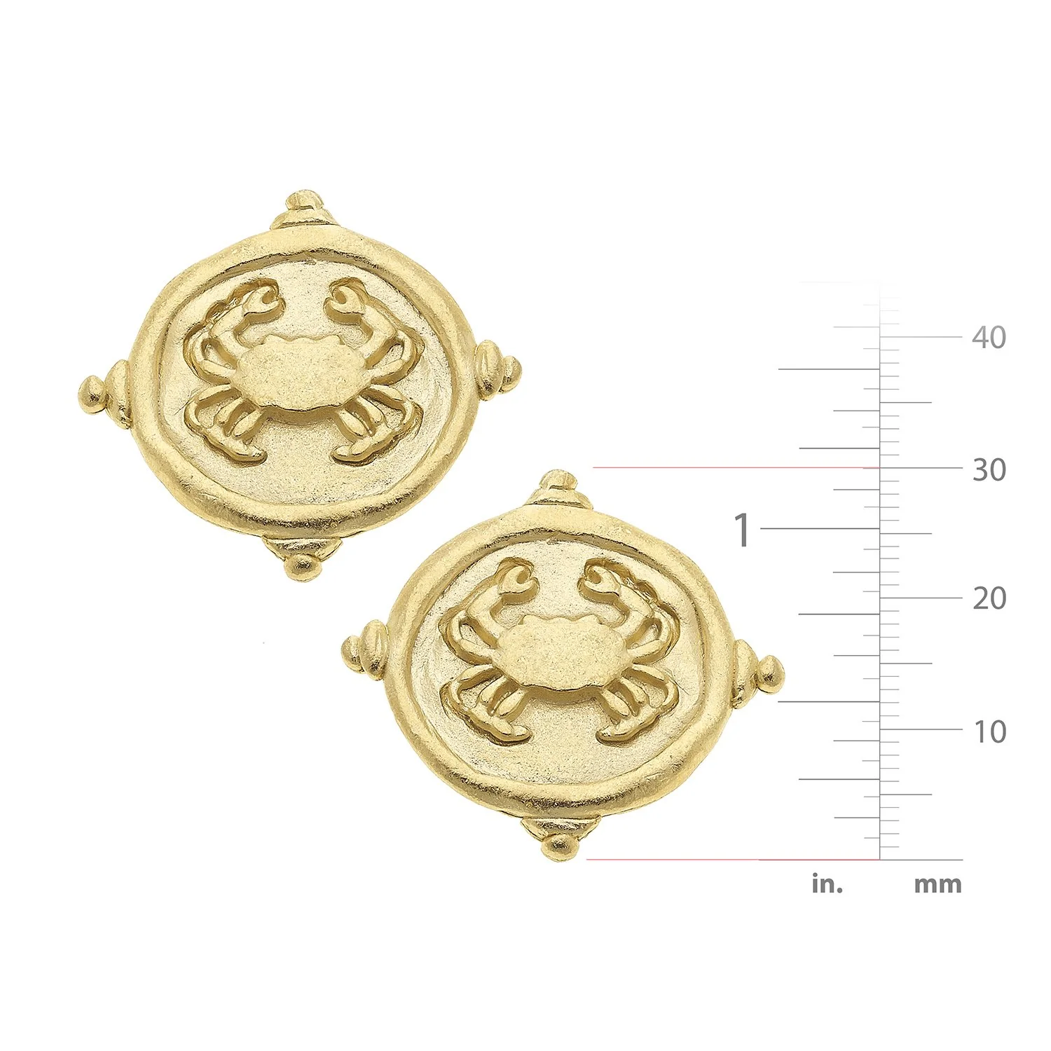 Crab Intaglio Studs - Image 2