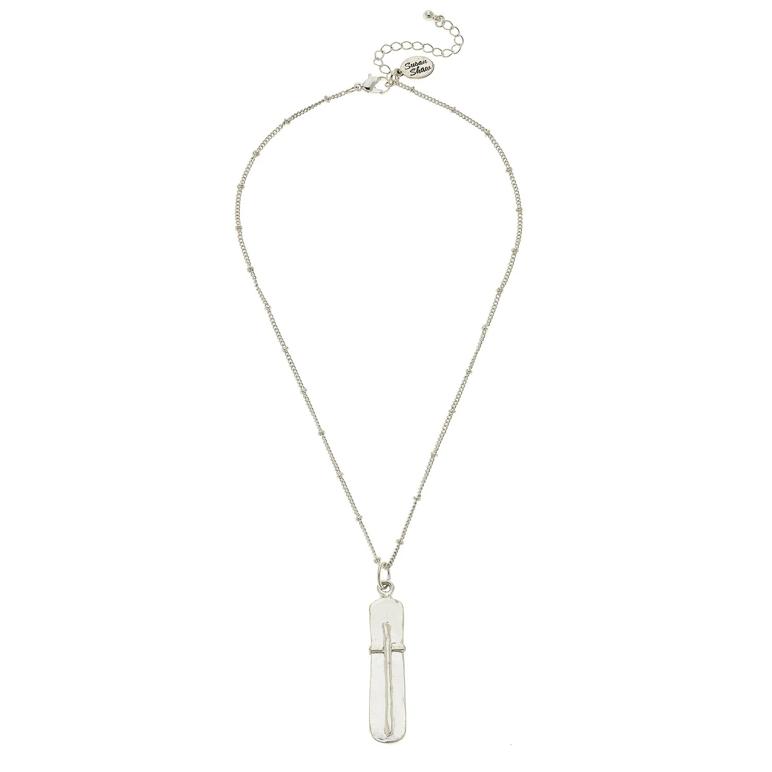 Dainty Bar Cross Necklace - Image 4