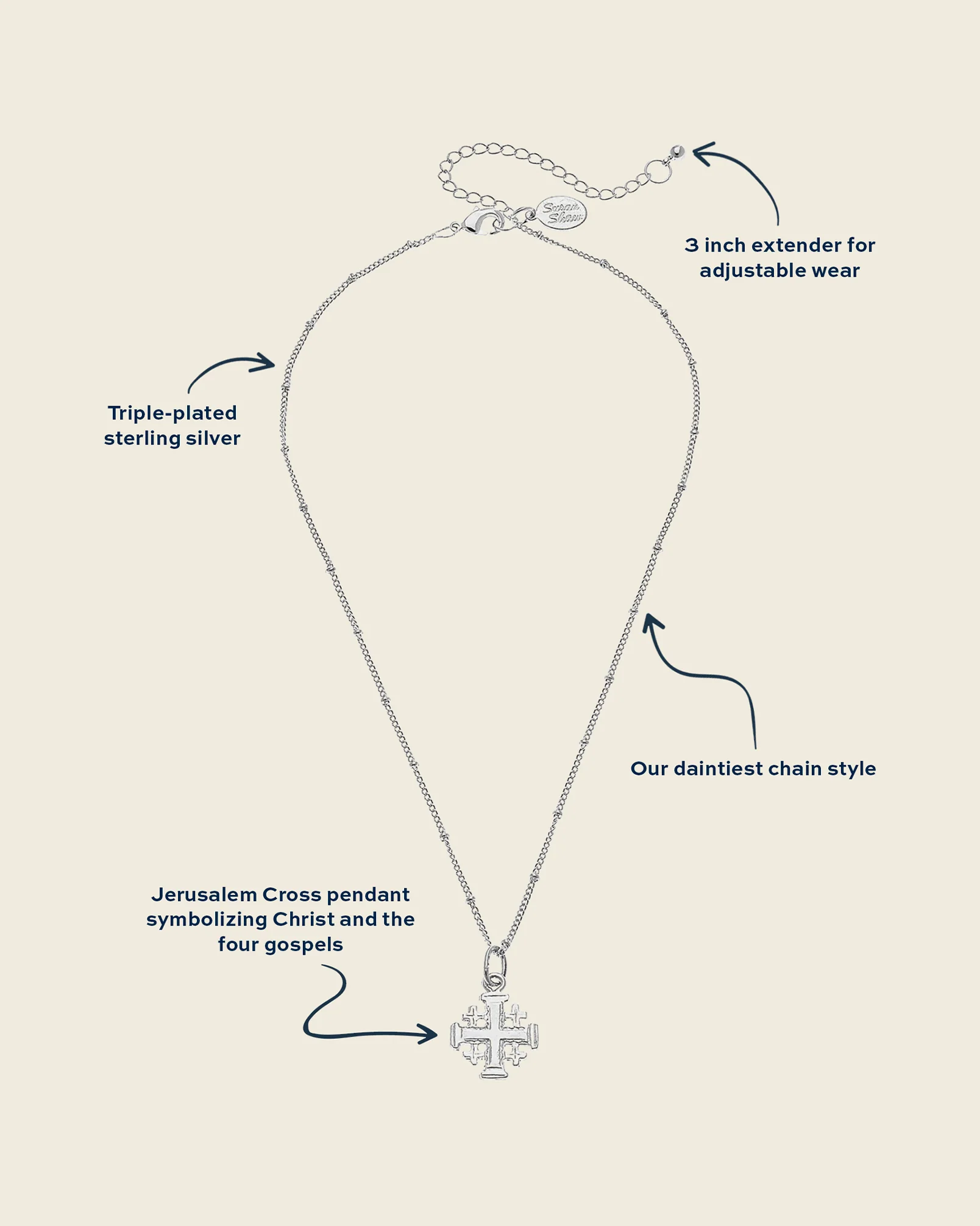 Dainty Jerusalem Cross Necklace - Image 9