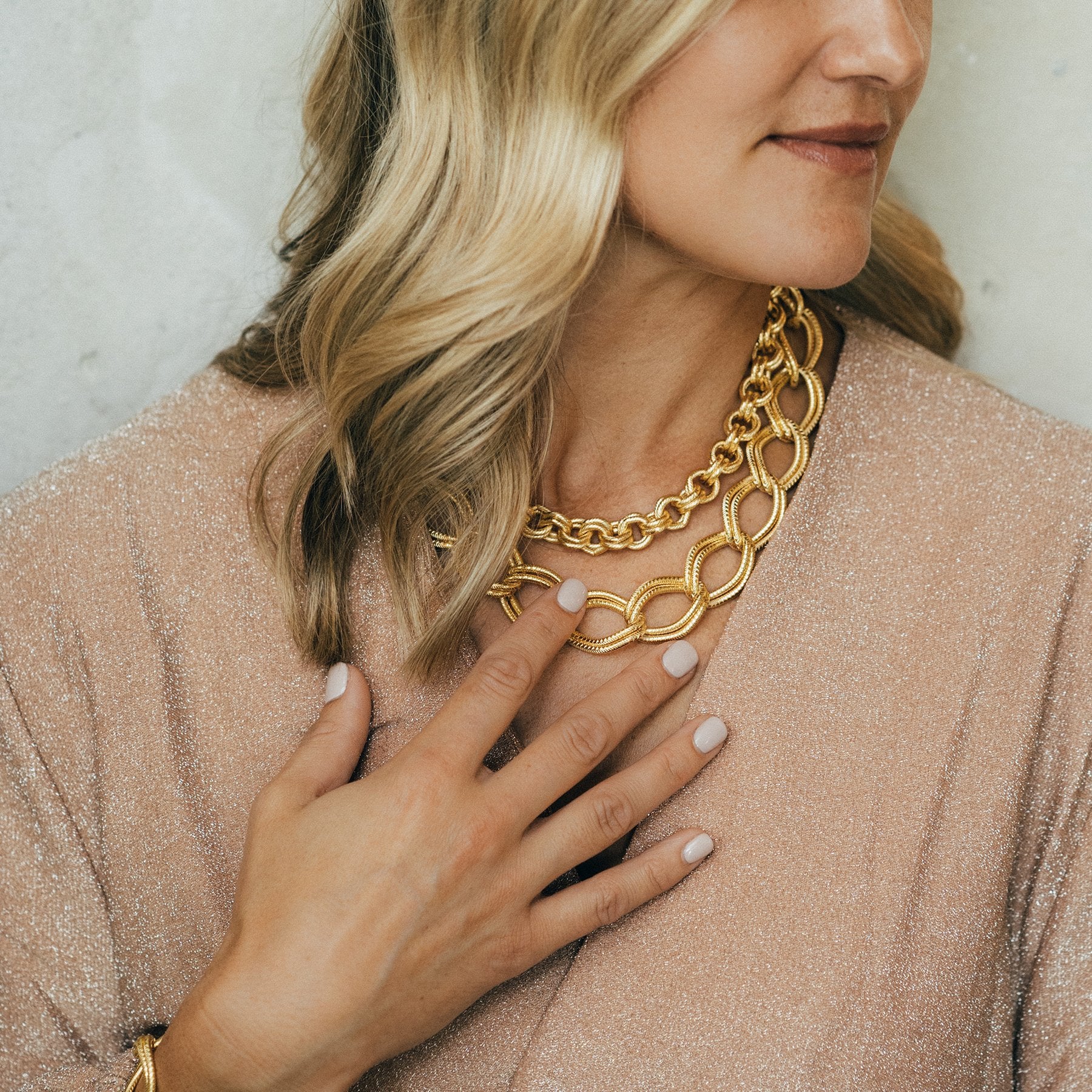 Double Link Chain Necklace - Image 4