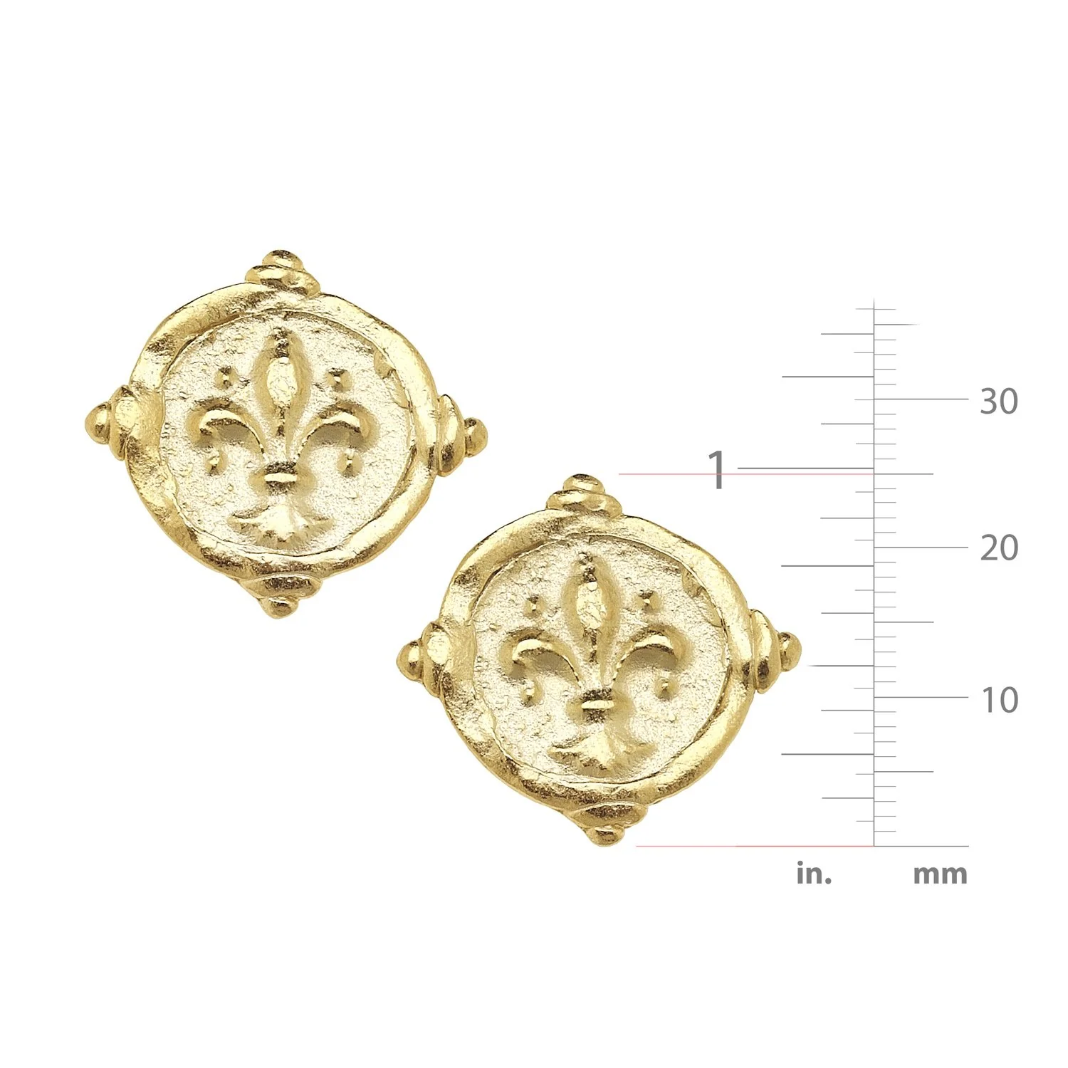 Fleur De Lis Intaglio Studs - Image 2