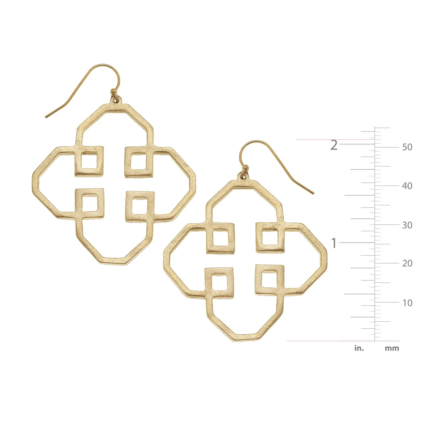 Geometric Outline Earrings - Image 2