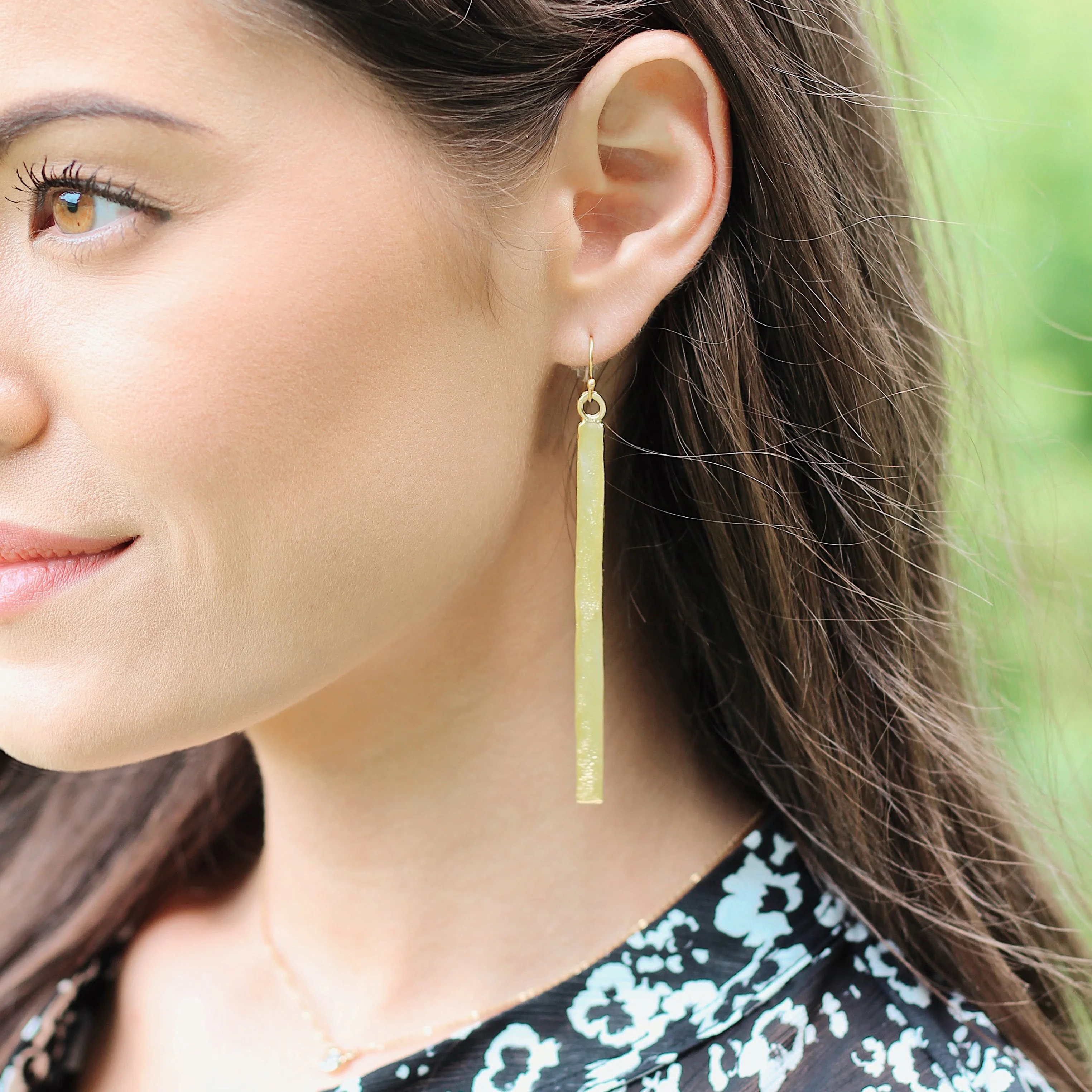 Gold Bar Earrings - Image 4