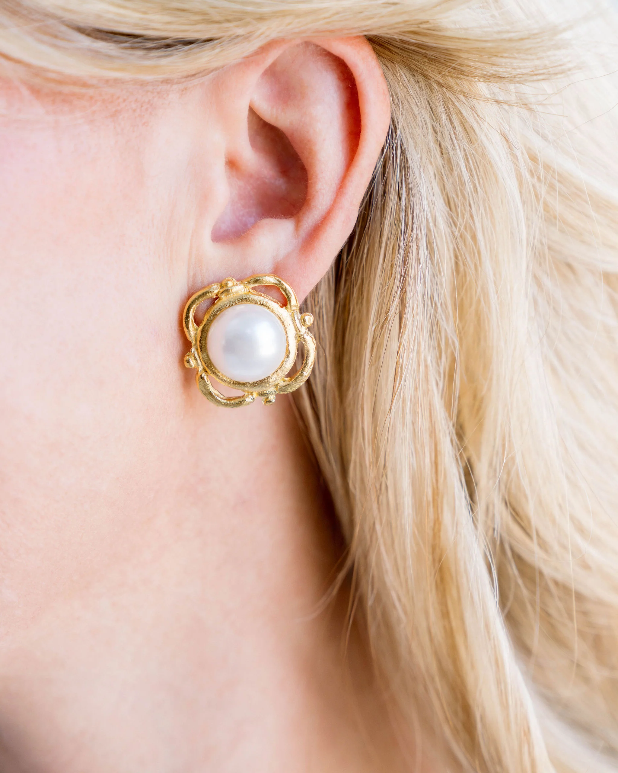 Pearl Scroll Studs - Image 3