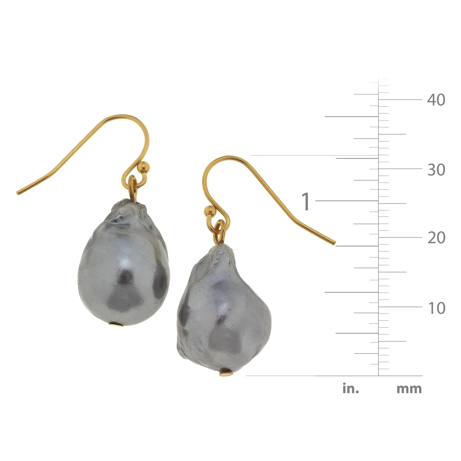 Grey Baroque Pearl Earrings - Image 4
