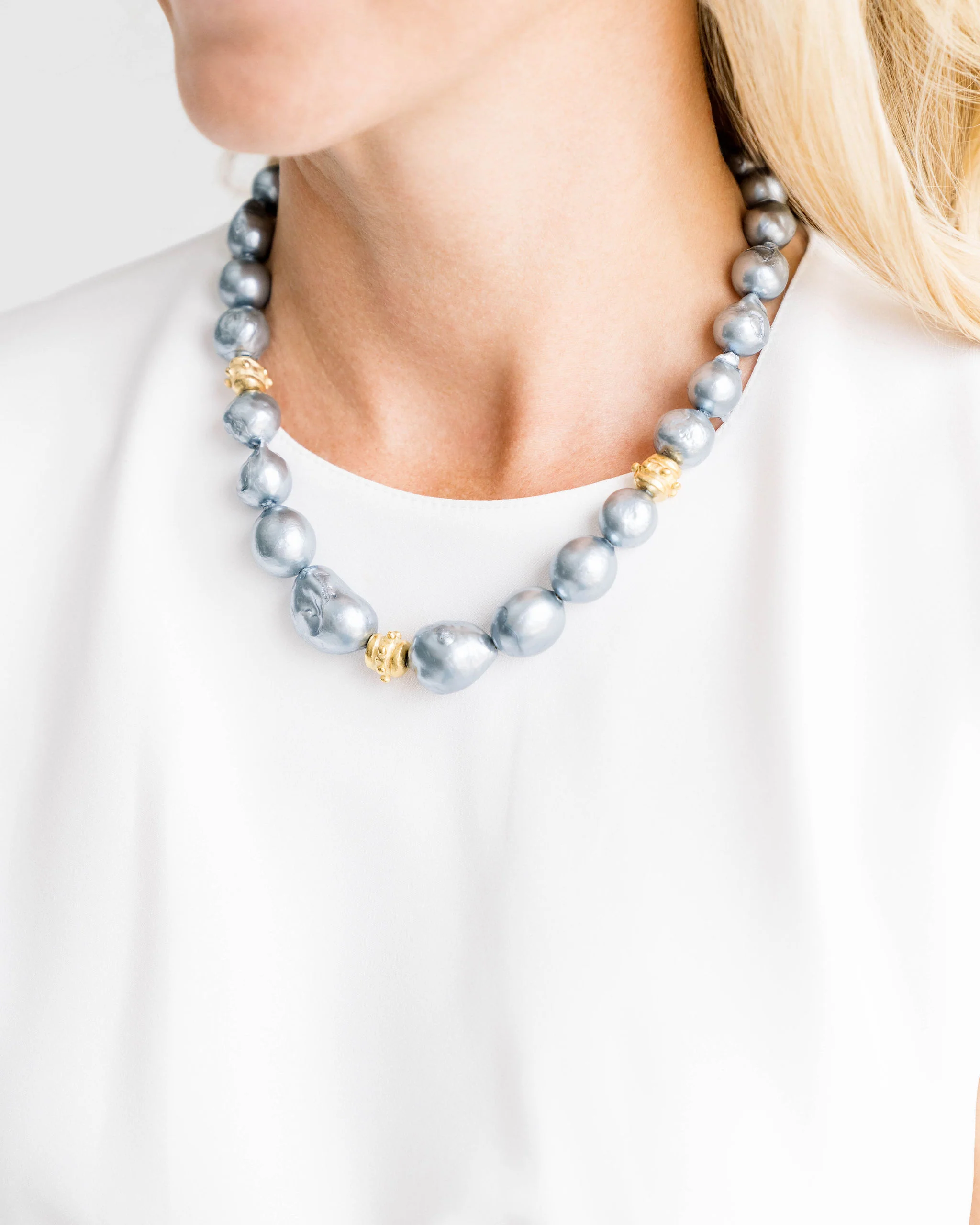Bentley Grey Baroque Pearl Necklace - Image 3