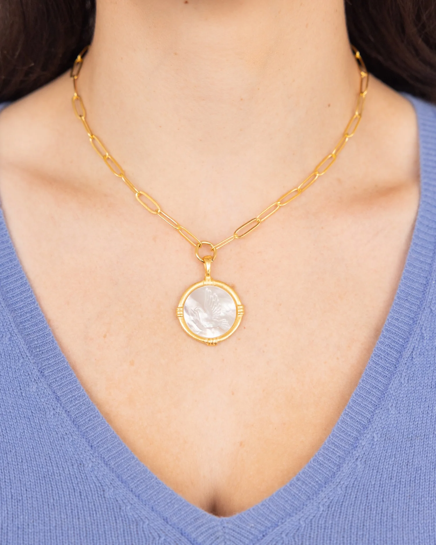 Ida Engraved Dove Necklace - Image 2