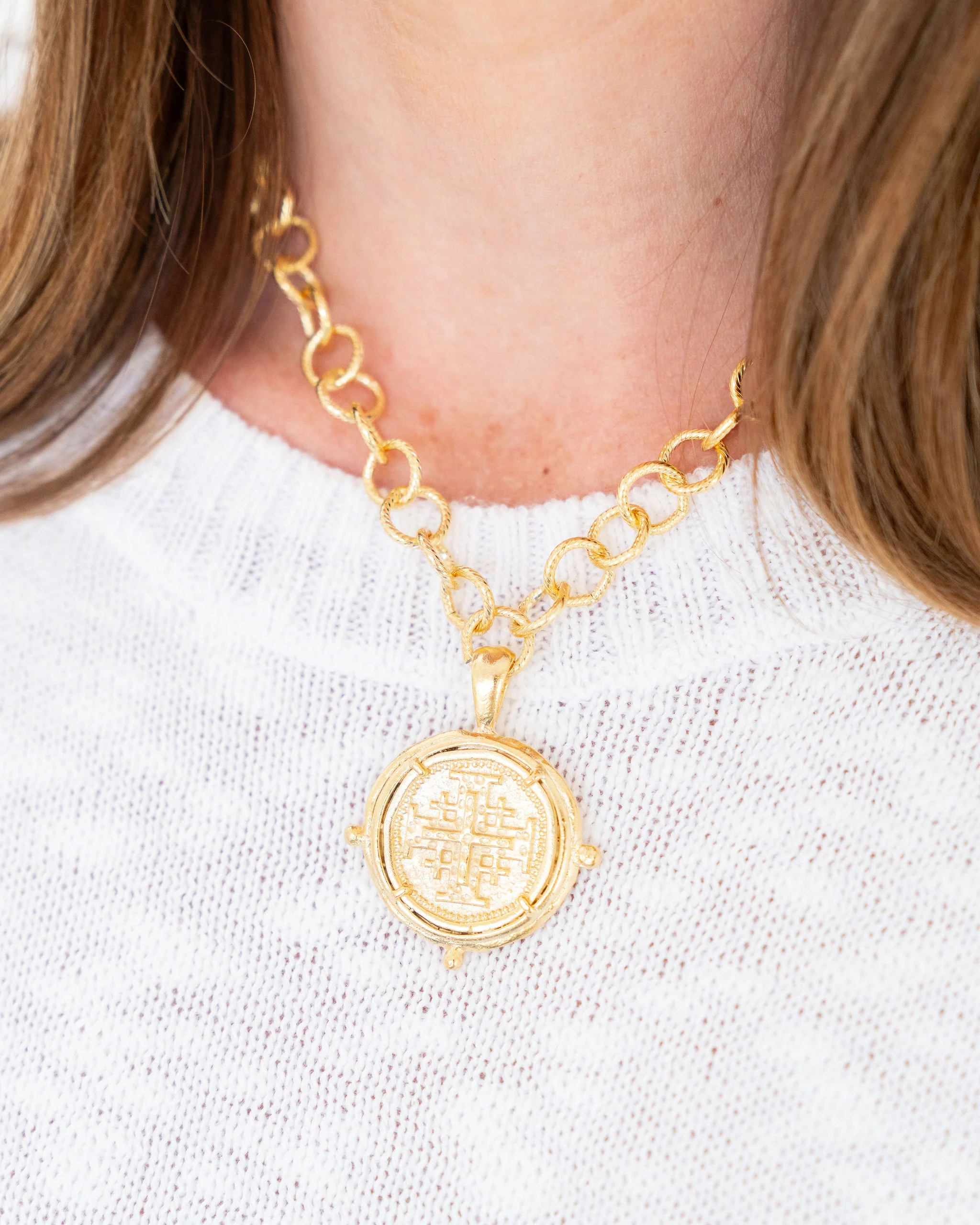 Jerusalem Cross Medallion Necklace - Image 3