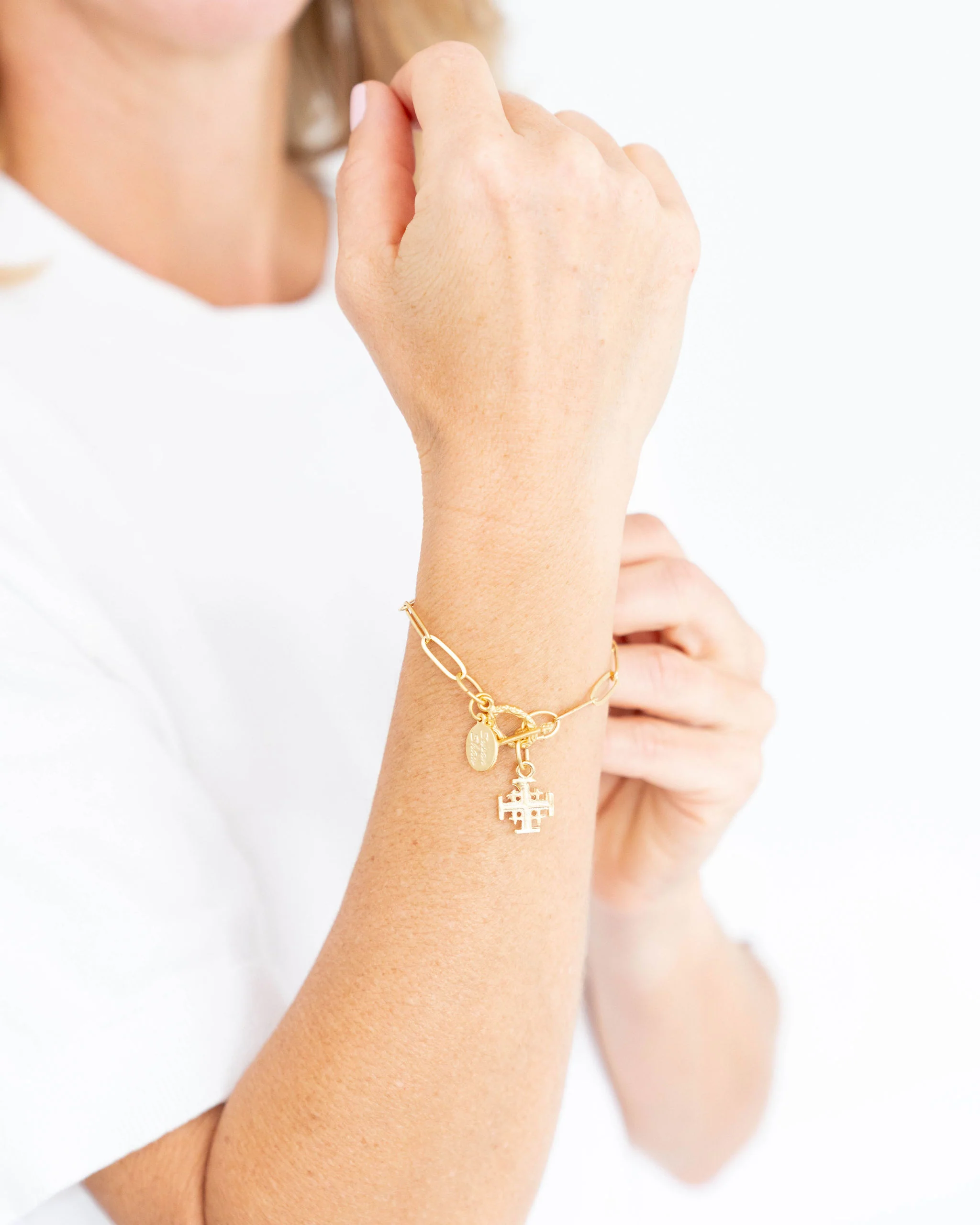 Jerusalem Cross Paperclip Bracelet - Image 2