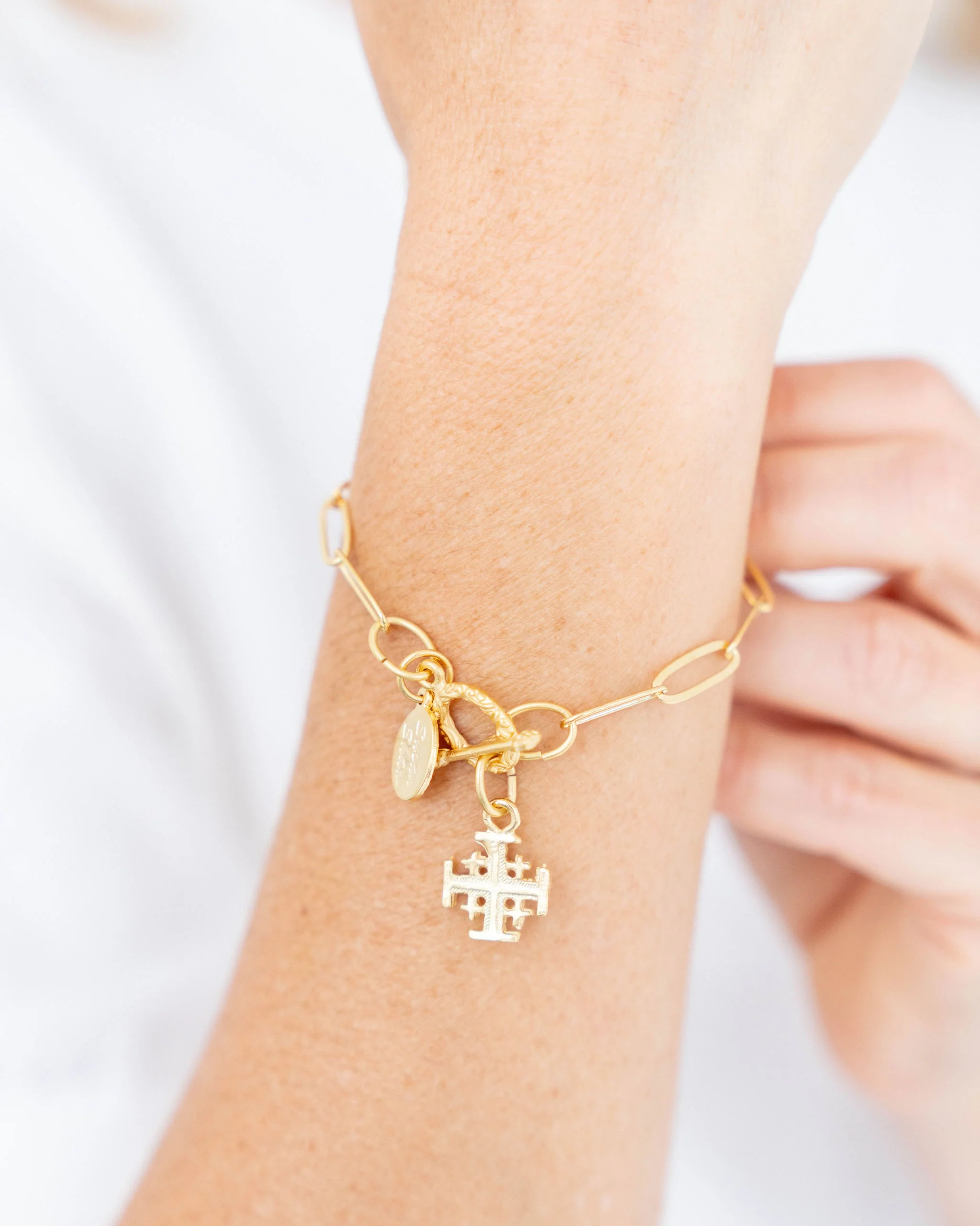 Jerusalem Cross Paperclip Bracelet - Image 3
