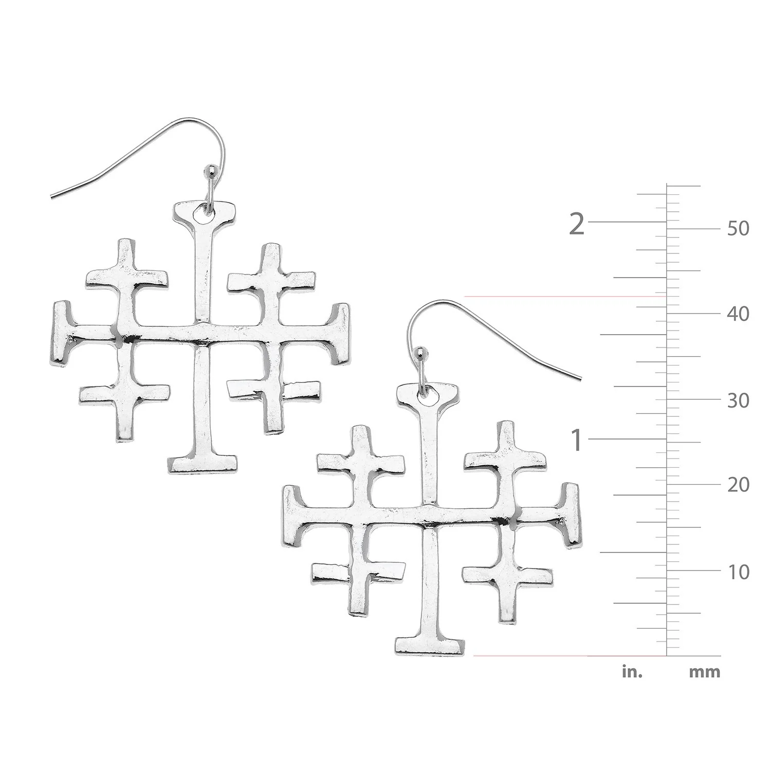 Large Jerusalem Cross Earrings - Image 8