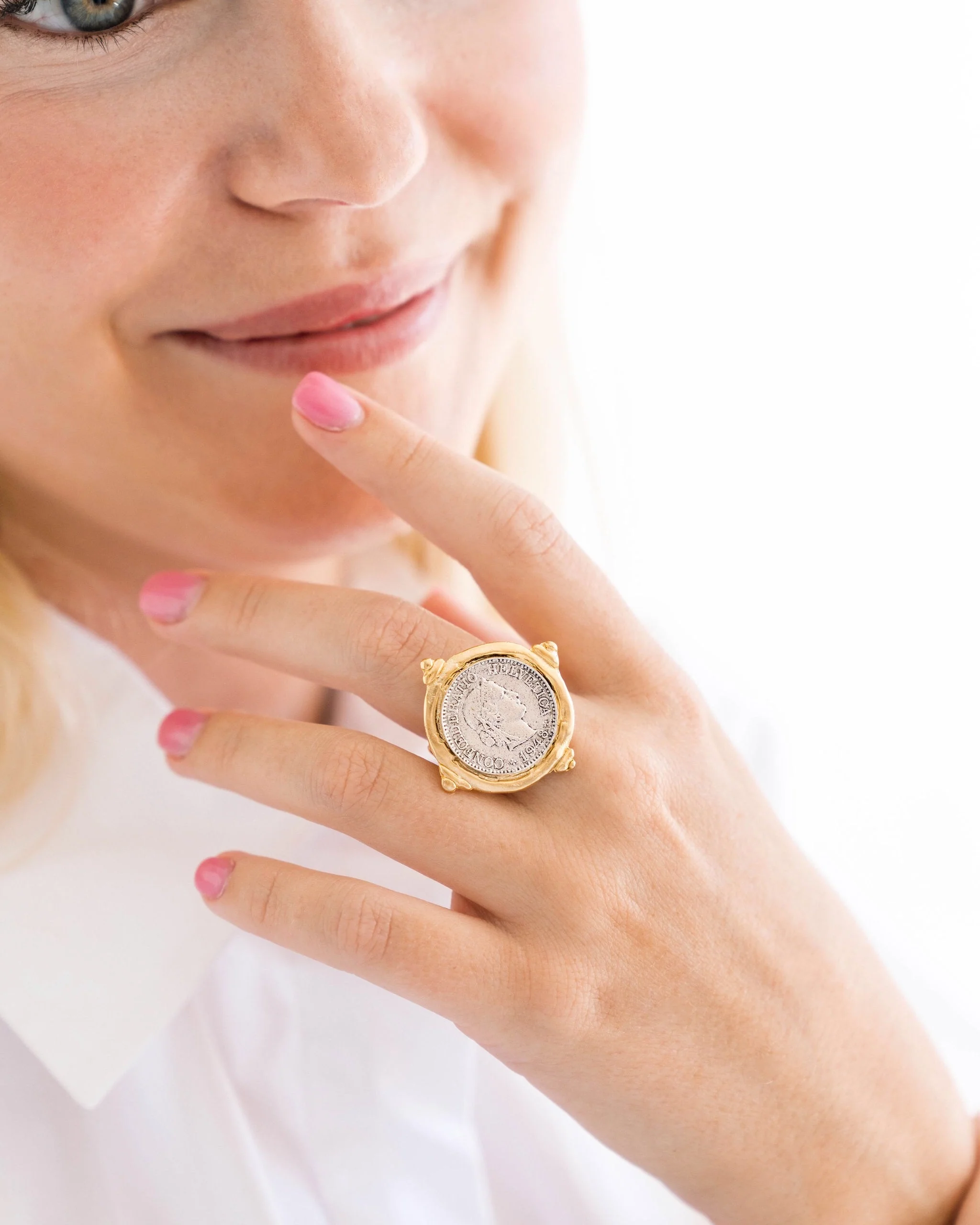 Mixed Metal Coin Ring - Image 4