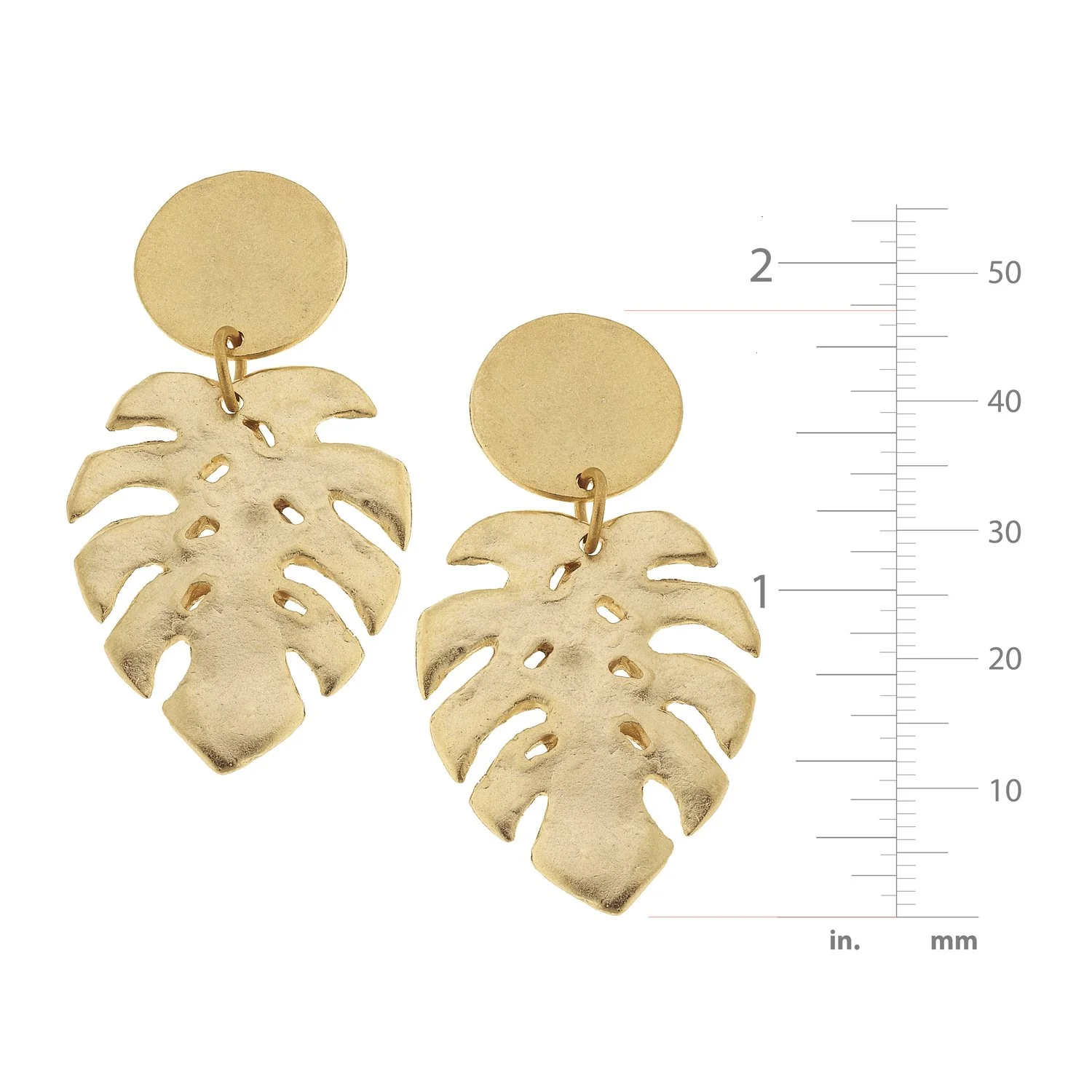 Tropical Palm Leaf Earrings - Image 2