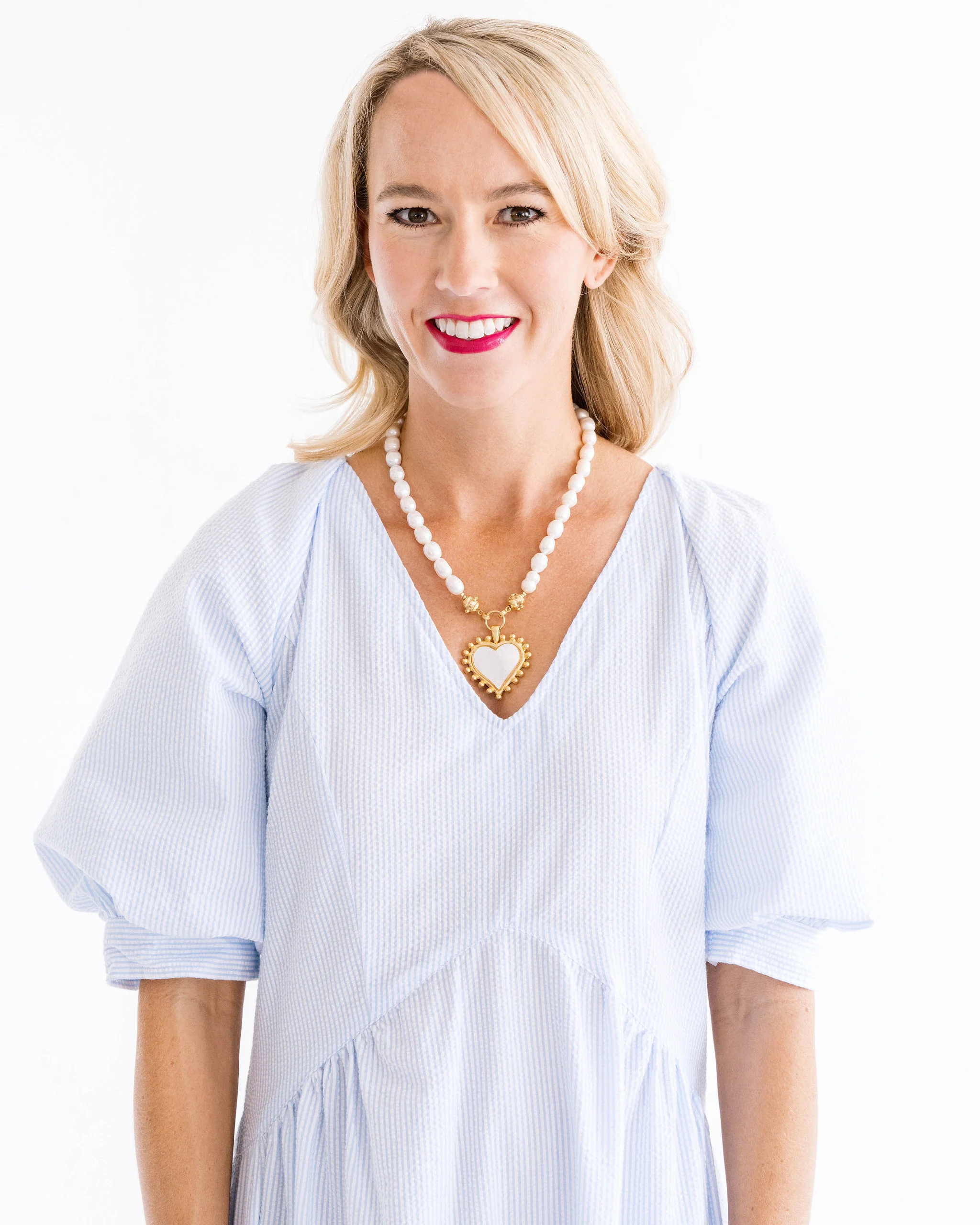 Mother of Pearl Heart Pearl Necklace - Image 2