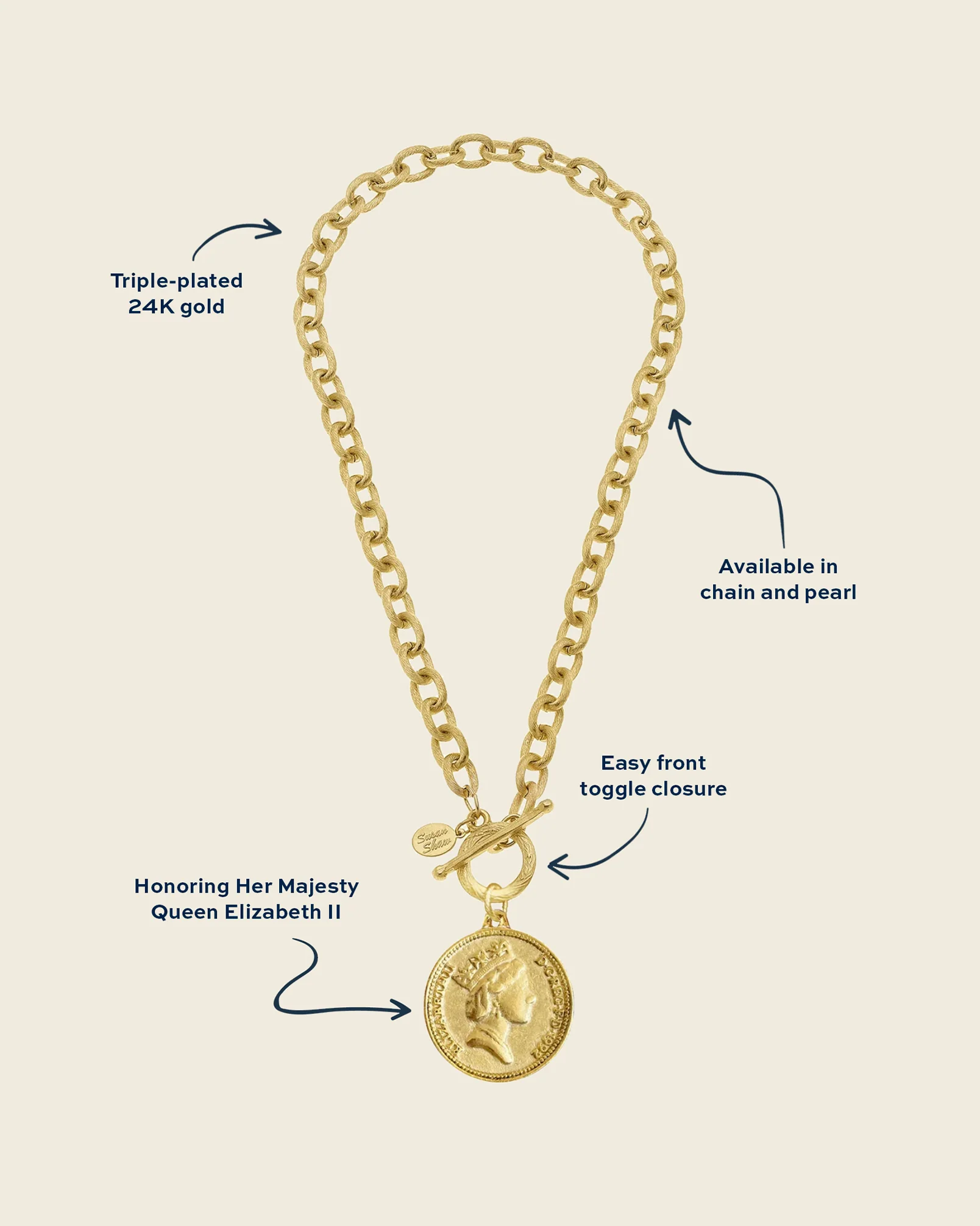Queen Elizabeth Coin Necklace - Image 9