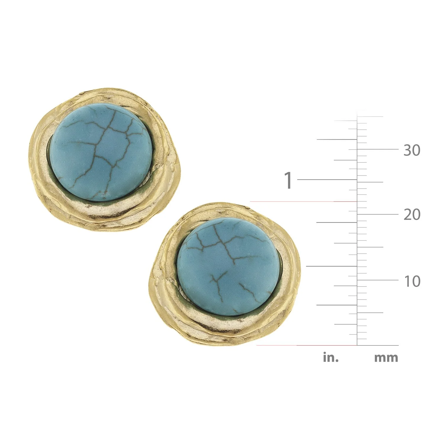 Round Turquoise Studs - Image 4