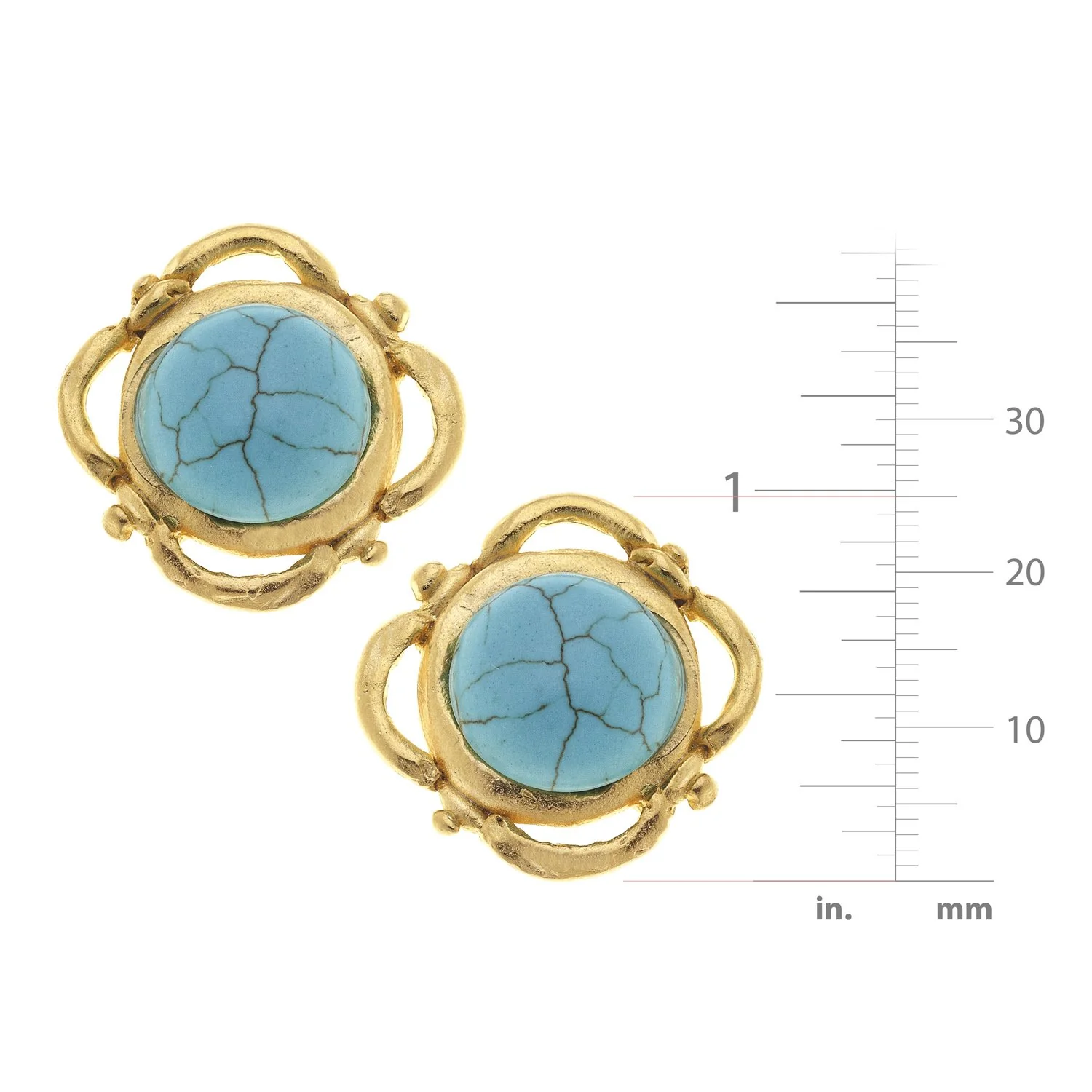 Scroll Turquoise Studs - Image 4
