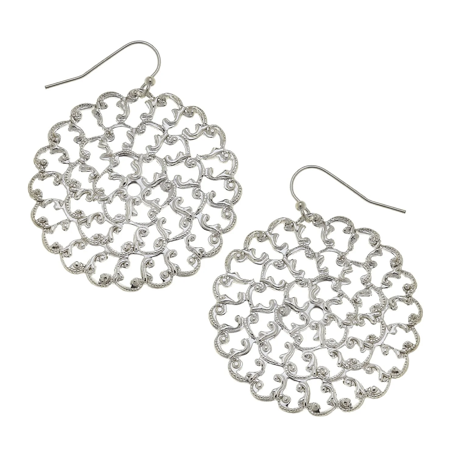 Small Round Filigree Earrings - Image 3