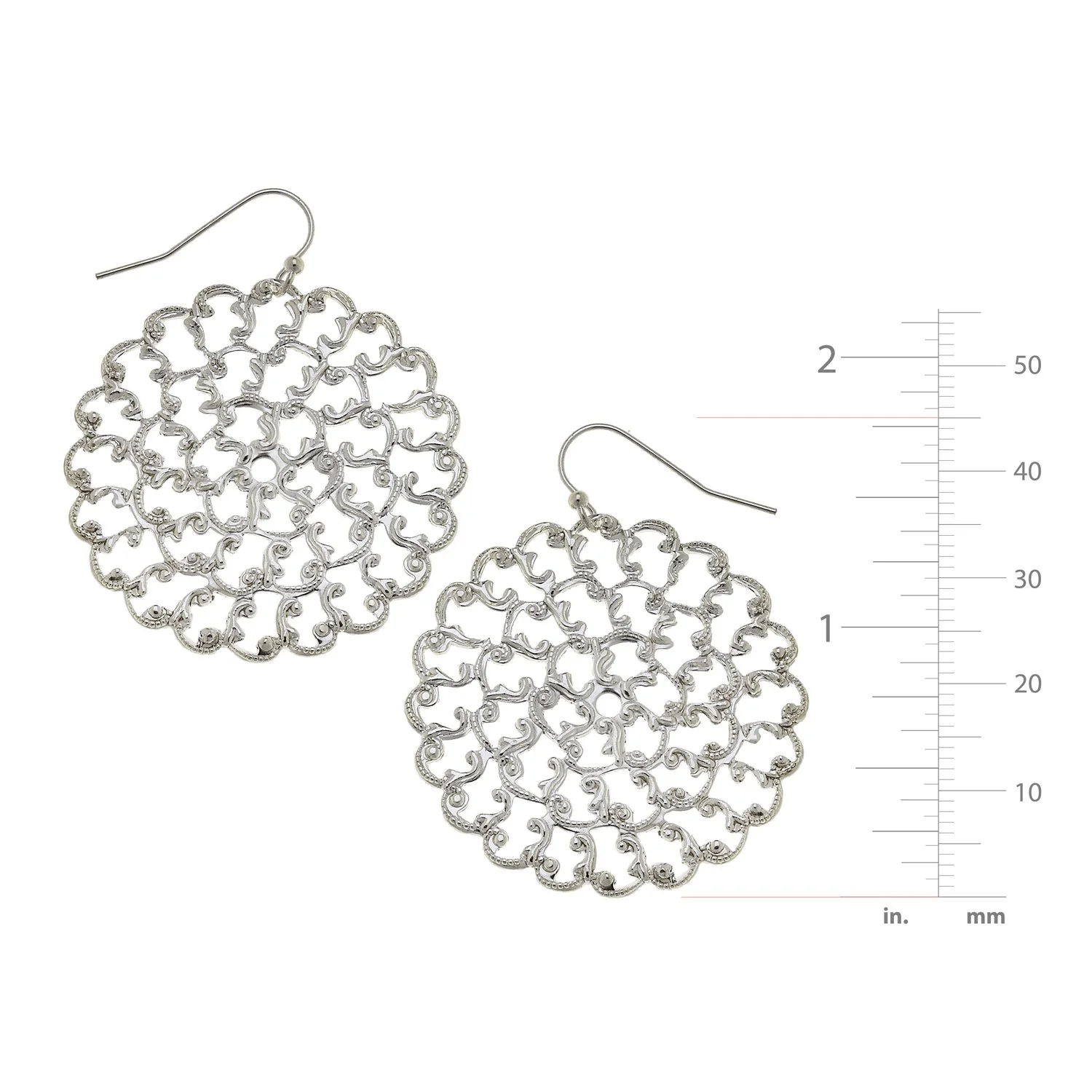 Small Round Filigree Earrings - Image 4