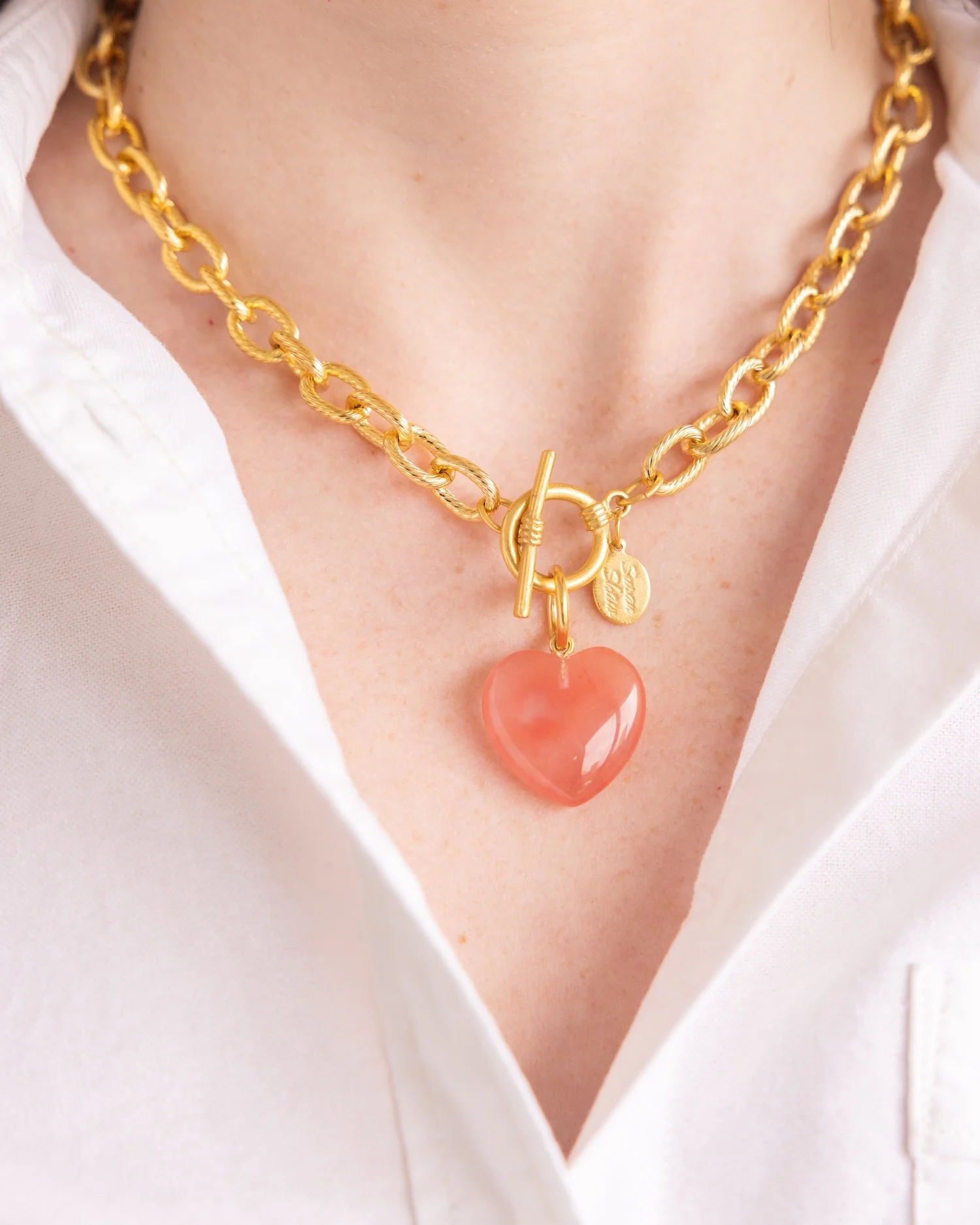 Stone Heart Toggle Necklace - Image 9