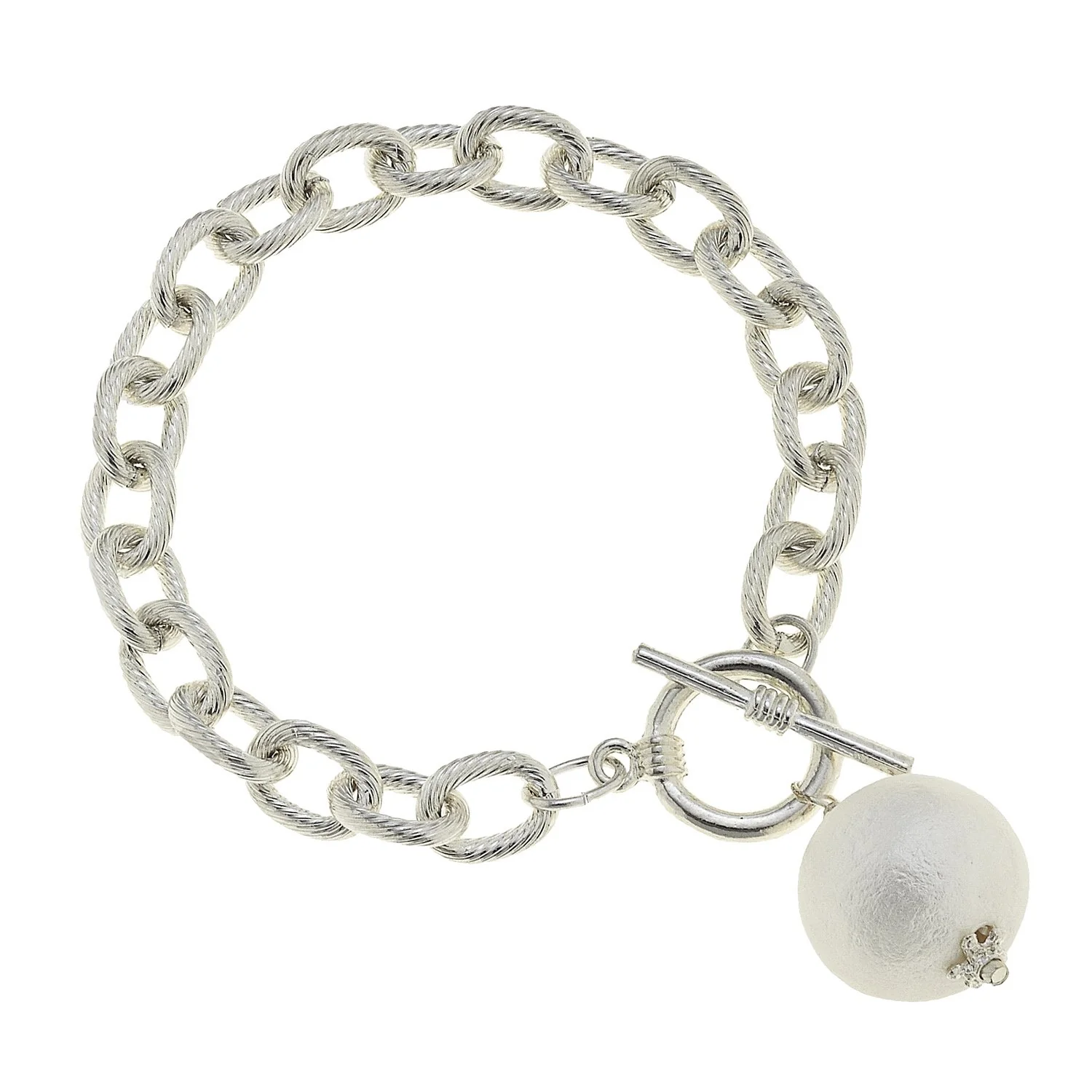 Cotton Pearl Toggle Bracelet - Image 4