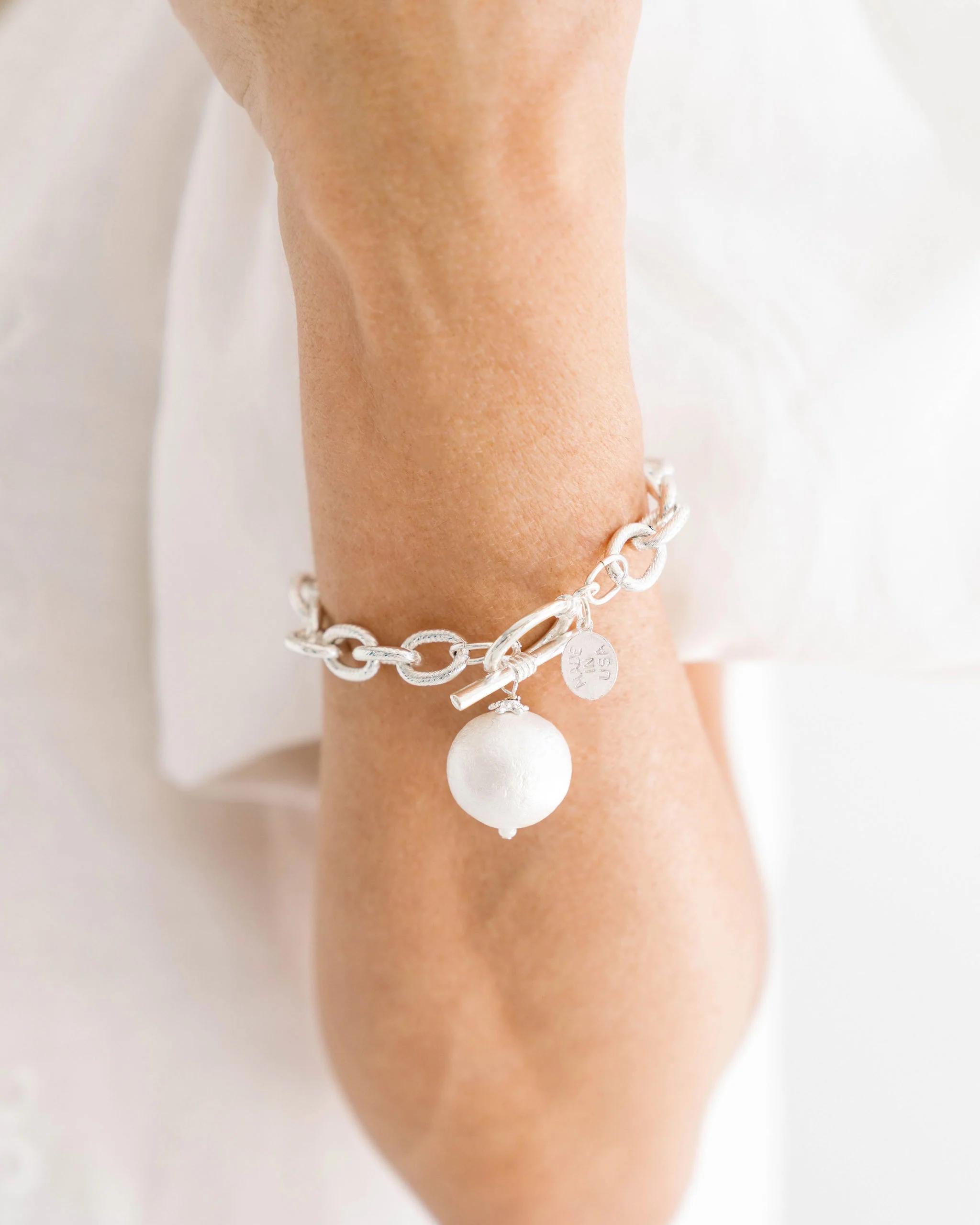 Cotton Pearl Toggle Bracelet - Image 6