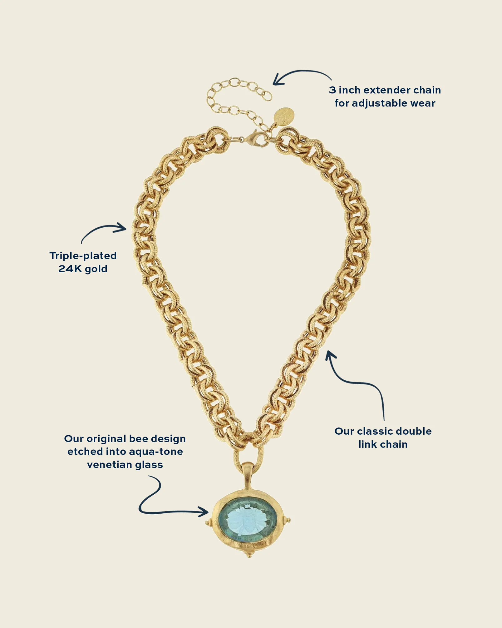 Venetian Glass Bee Necklace - Image 4