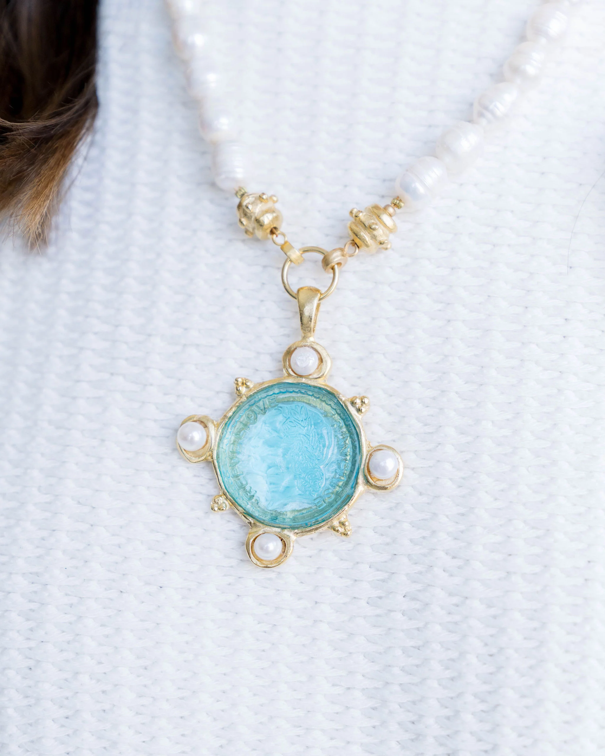 Venetian Glass Marie Coin Necklace - Image 3